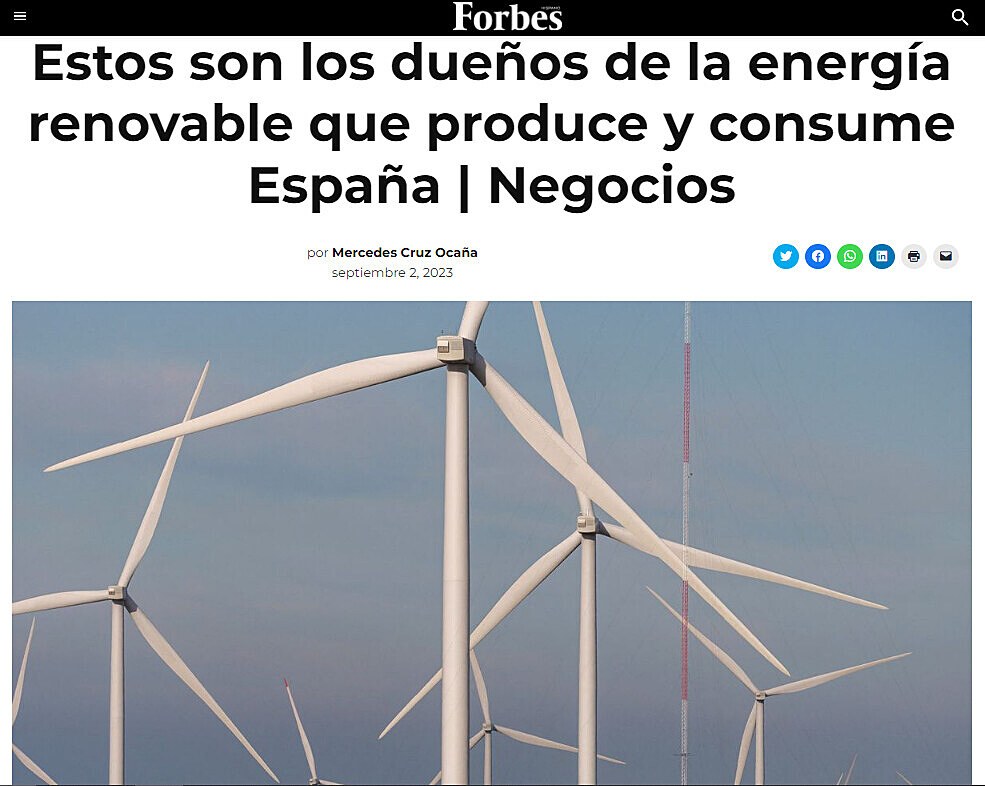 Estos son los dueos de la energa renovable que produce y consume Espaa | Negocios